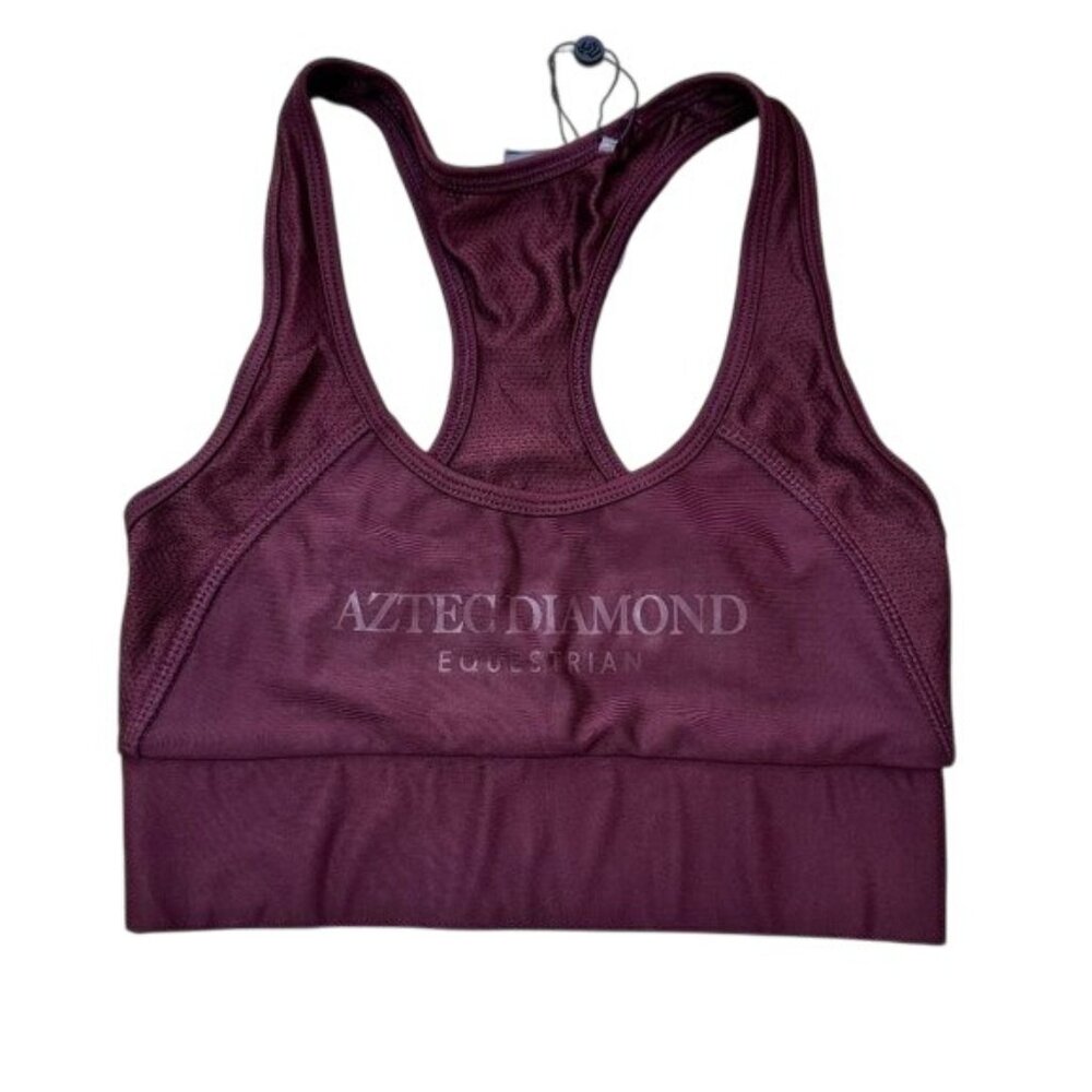 Aztec Diamond Sports Bra in Burgundy